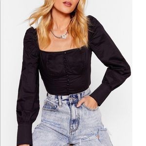 Nasty Gal Puff Sleeve Top